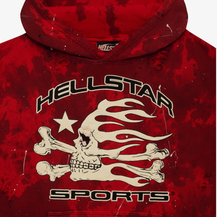 Hellstar Sports Pullover Hoodie 'Skull' Red Tye-Dye SS24 - SOLE SERIOUSS (3)