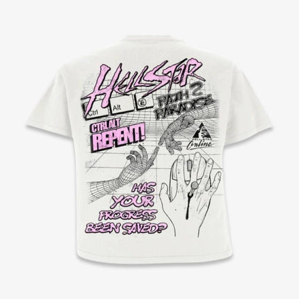 Hellstar T-Shirt 'Online / Has Your Progress Been Saved?' White FW23 (Capsule 10) - SOLE SERIOUSS (2)