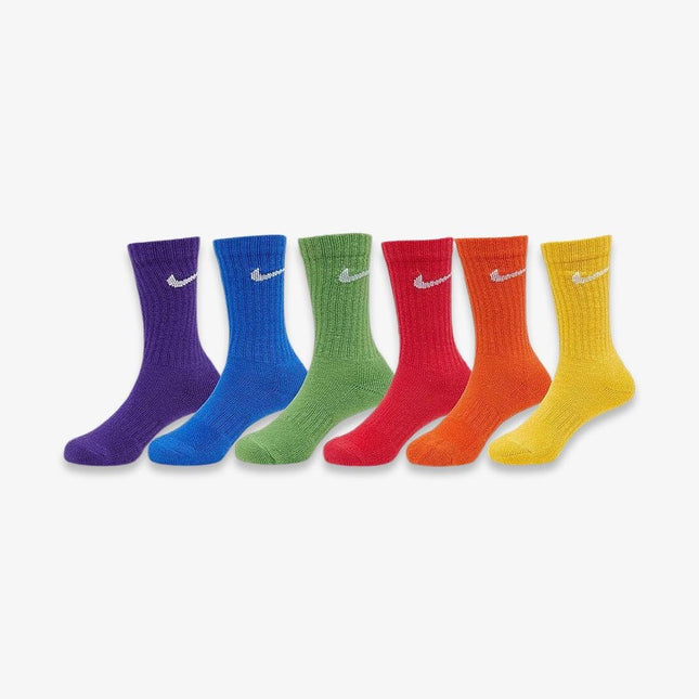 (Kids) Nike Dri-Fit Cushioned High Crew Socks (6 Pack) Rainbow - SOLE SERIOUSS (1)