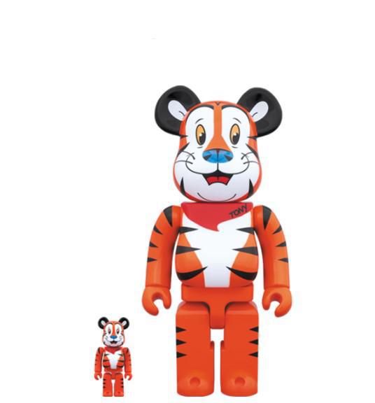 Medicom Toy x Kellogg's x Frosted Flakes 'Tony The Tiger' Bearbrick 100% & 400% Figures Orange (Set of 2) - SOLE SERIOUSS (1)