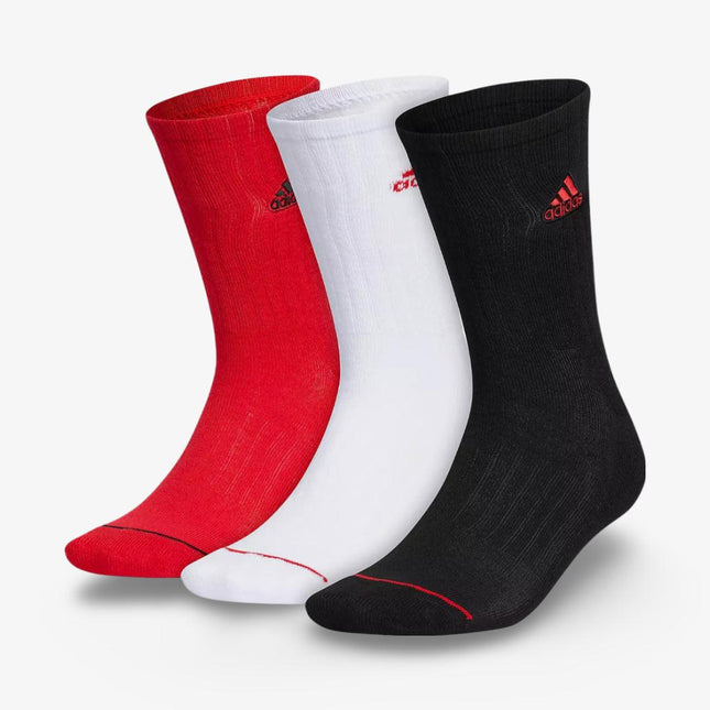 (Men's) Adidas Cushioned Classic Crew Socks Black / White (3 Pack) - SOLE SERIOUSS (1)