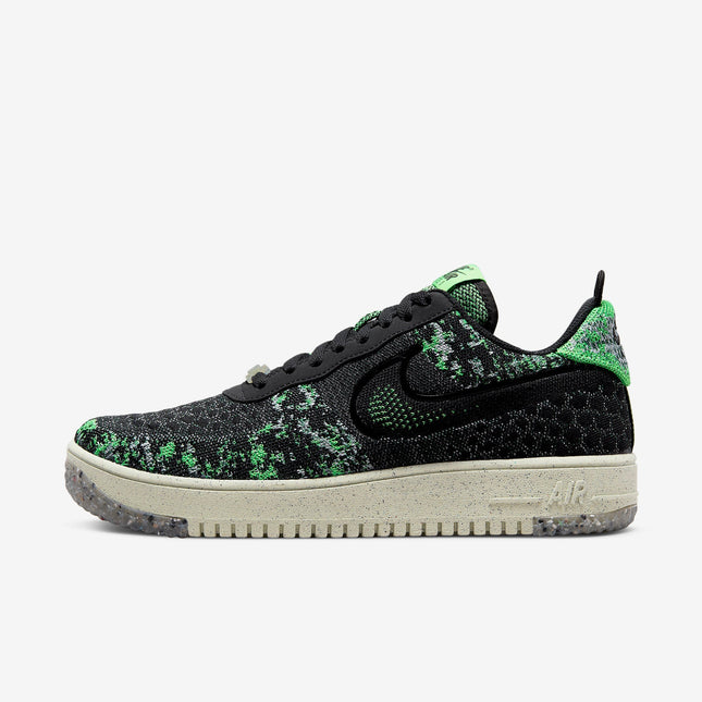 (Men's) Nike Air Force 1 Low Crater Flyknit Next Nature 'Black / Scream Green' (2022) DM0590-002 - SOLE SERIOUSS (1)