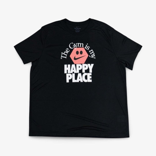 (Men's) Nike T-Shirt 'The Gym is my Happy Place' Black - SOLE SERIOUSS (1)