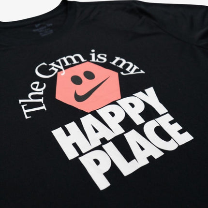 (Men's) Nike T-Shirt 'The Gym is my Happy Place' Black - SOLE SERIOUSS (3)