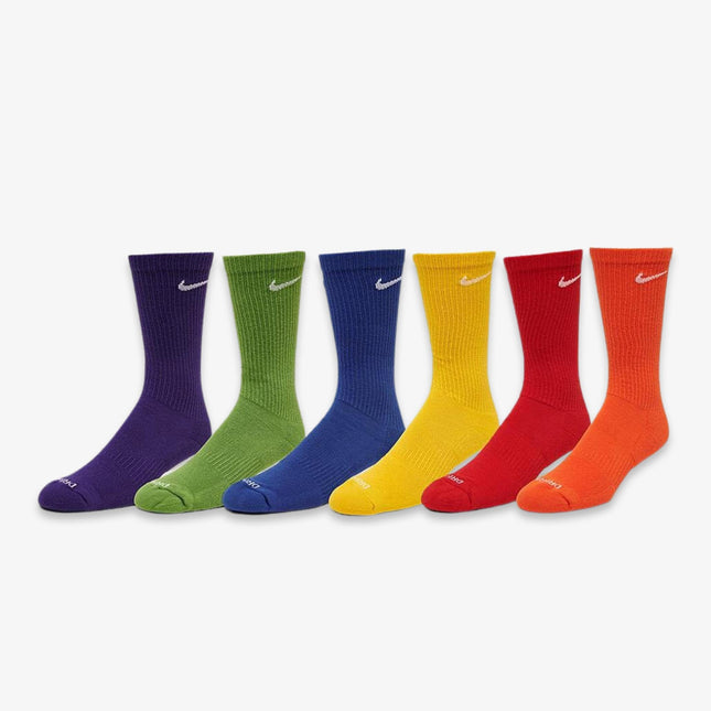 Nike Everyday Plus Cushioned High Training Crew Socks (6 Pack) Multi-Color / Rainbow - SOLE SERIOUSS (1)