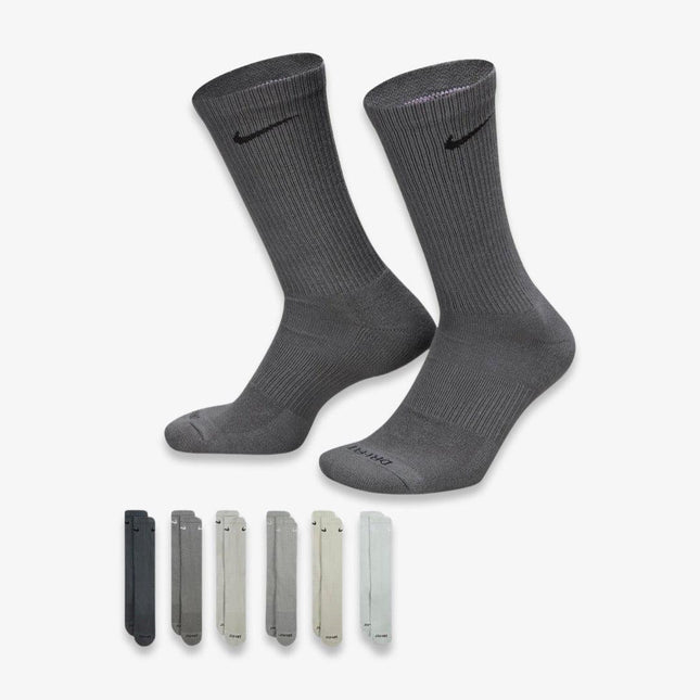Nike Everyday Plus Cushioned High Training Crew Socks (6 Pack) Multi-Grey - SOLE SERIOUSS (1)