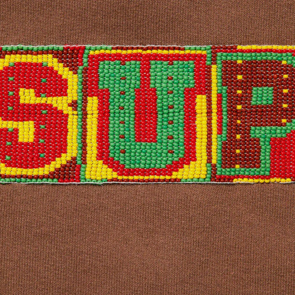Supreme Hooded Sweatshirt 'Beaded' Brown SS23 - SOLE SERIOUSS (2)