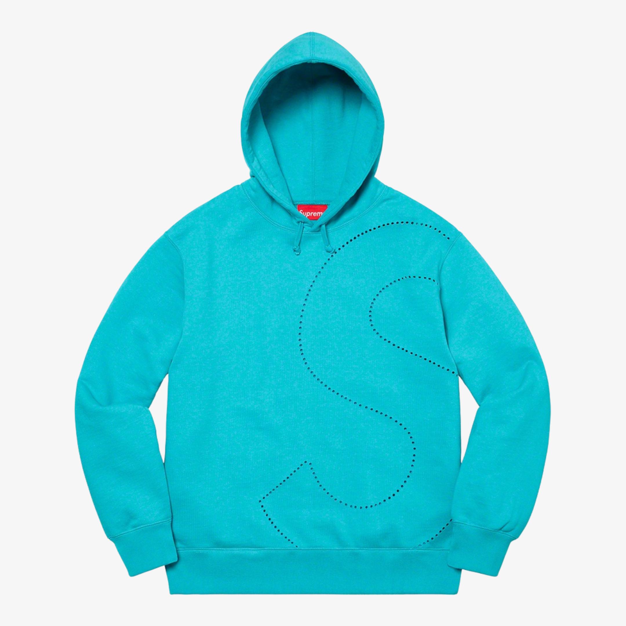 Supreme Hooded Sweatshirt Laser Cut S Logo Cyan SS21 – SOLE SERIOUSS