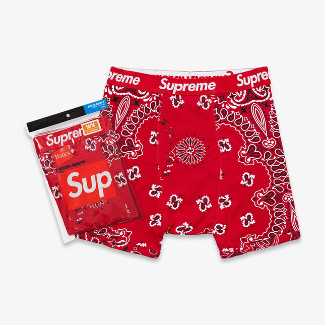 Supreme x Hanes Boxer Briefs 'Bandana' (2 Pack) Red FW22 - SOLE SERIOUSS (1)