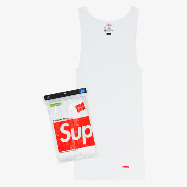 Supreme x Hanes Tagless Tank Tops (3 Pack) White SS20 - SOLE SERIOUSS (1)