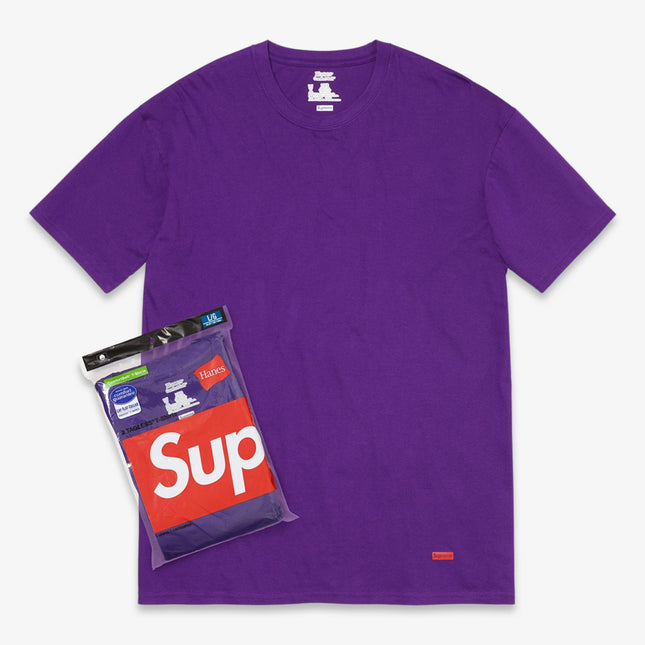 Supreme x Hanes Tagless Tees (2 Pack) Purple SS21 - SOLE SERIOUSS (1)