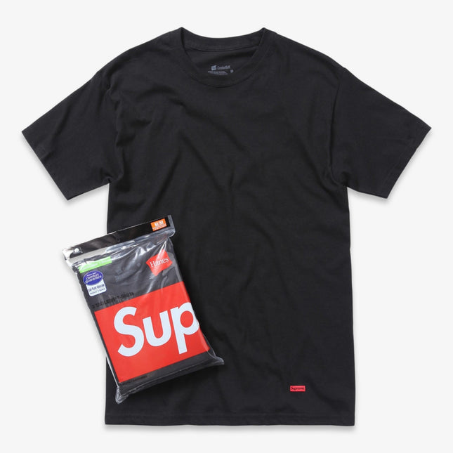 Supreme x Hanes Tagless Tees (3 Pack) Black FW22 - SOLE SERIOUSS (1)