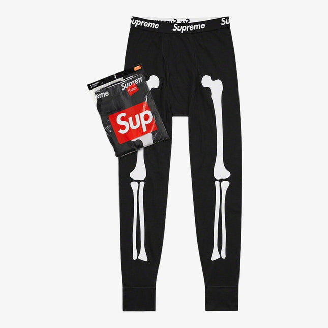 Supreme x Hanes Thermal Pant (1 Pack) 'Bones' Black FW21 - SOLE SERIOUSS (1)