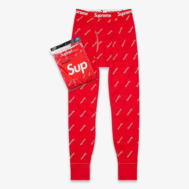 Supreme x Hanes Thermal Pant (1 Pack) Red Logos FW20 - SOLE SERIOUSS (1)