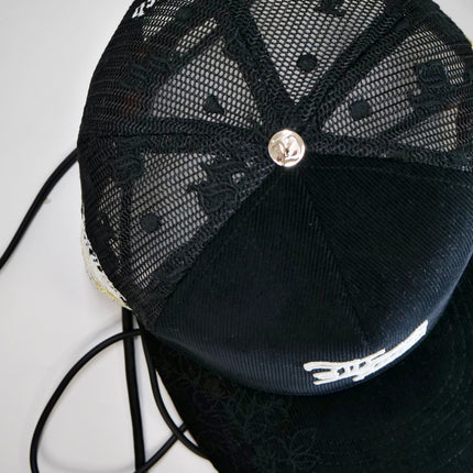 dvniel.luu 'OG LB: Live Boundlessly' Trucker Snapback Hat Black Corduroy / Mesh | SOLE SERIOUSS [4]
