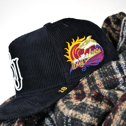 dvniel.luu 'OG SJ: Serve with Joy'' Snapback Hat Black Corduroy / Green | SOLE SERIOUSS [2]
