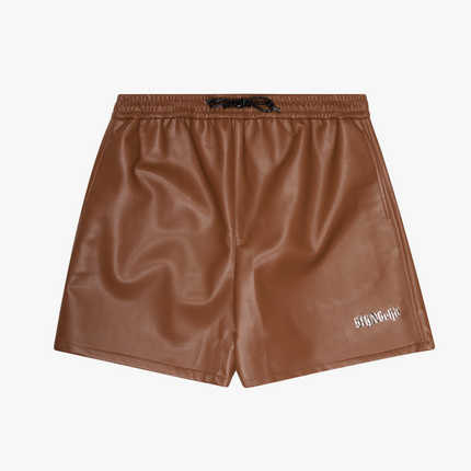 6TH NBRHD 'Global' Leather Shorts Mocha | SOLE SERIOUSS [1]