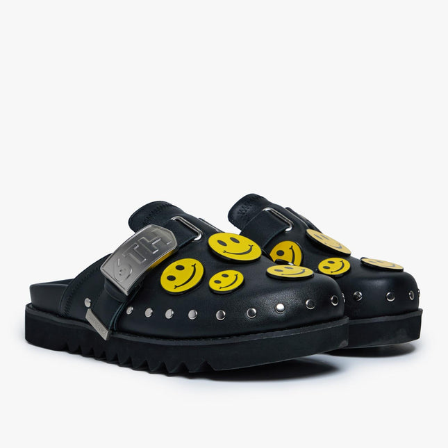 6TH NBRHD 'Skip' Leather Mule Slides Black