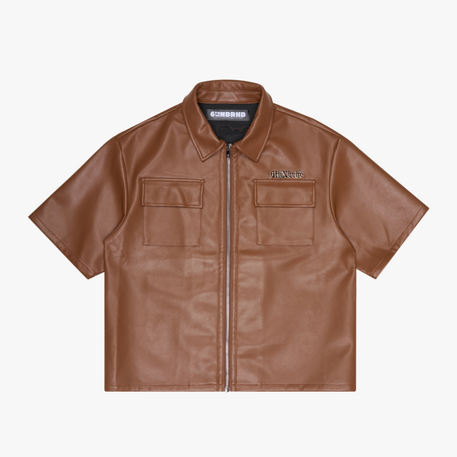 6TH NBRHD 'Chaos' Faux Leather Shirt Mocha | SOLE SERIOUSS [1]