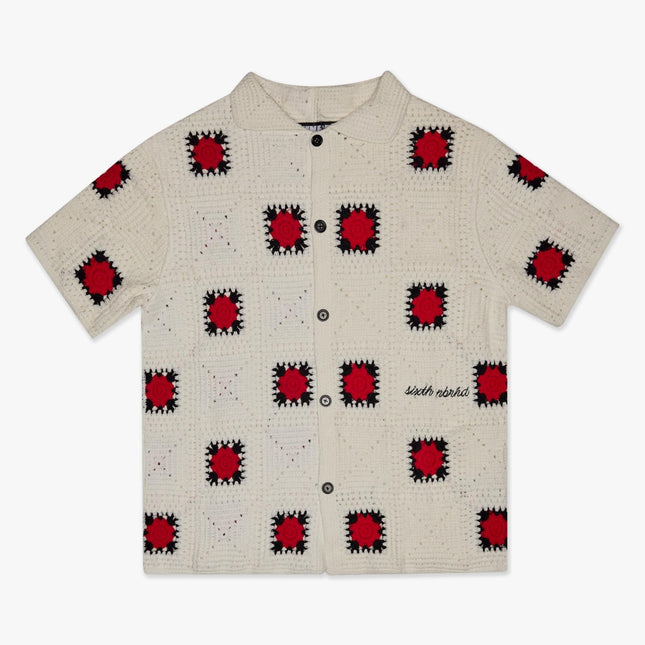 6TH NBRHD 'Bazzar' Knit Woven Shirt Cream