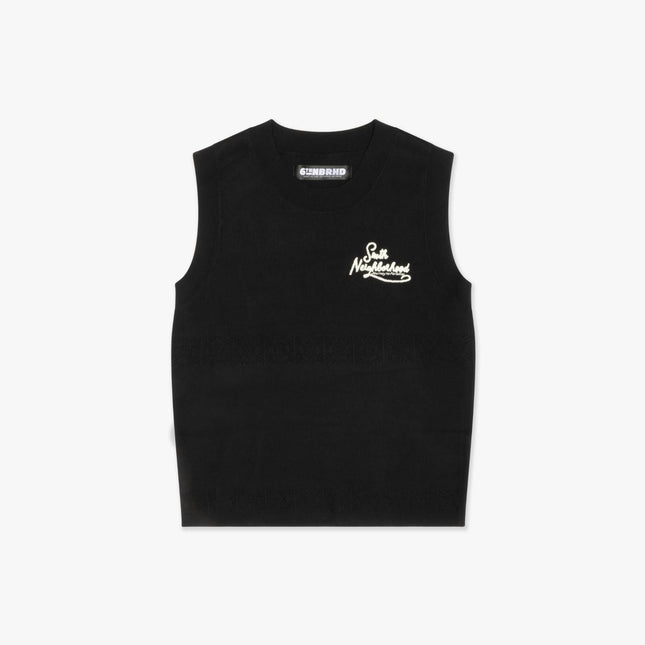 6TH NBRHD 'Reef' Sleeveless Knit Vest Black
