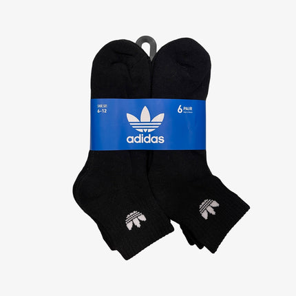 Adidas Originals Mid Quarter Socks Black / White (6 Pack) 5144606A - SOLE SERIOUSS (1)