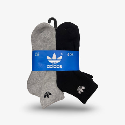 Adidas Originals Mid Quarter Socks Light Grey / Black (6 Pack) 5156478 - SOLE SERIOUSS (1)