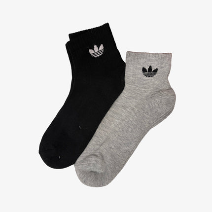 Adidas Originals Mid Quarter Socks Light Grey / Black (6 Pack) 5156478 - SOLE SERIOUSS (2)