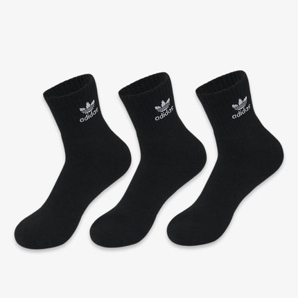 Adidas Trefoil Mid Quarter Socks (6 Pack) White / Black - SOLE SERIOUSS (4)