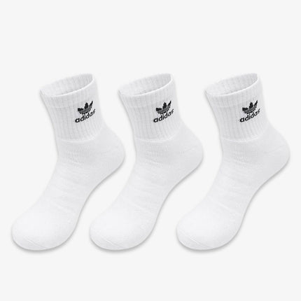 Adidas Trefoil Mid Quarter Socks (6 Pack) White / Black - SOLE SERIOUSS (5)