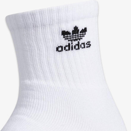 Adidas Trefoil Mid Quarter Socks (6 Pack) White / Black - SOLE SERIOUSS (6)