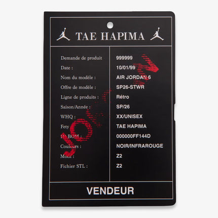 Air Jordan 6 Retro 'Reimagined Reverse Infrared / Salesman Sample' (2026) (GS) | SOLE SERIOUSS [9]