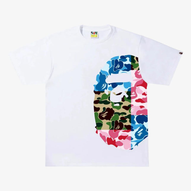 BAPE A Bathing Ape 'ABC Camo Crazy Side Big Ape Head' Tee White (SS22) - SOLE SERIOUSS (1)