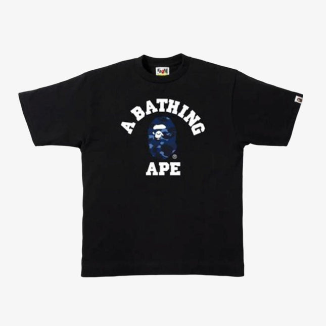 BAPE A Bathing Ape 'Color Camo College' Tee Black / Navy Blue (FW21) - SOLE SERIOUSS (1)