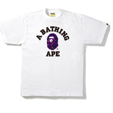 BAPE A Bathing Ape 'Color Camo College' Tee White / Purple FW21 - SOLE SERIOUSS (1)