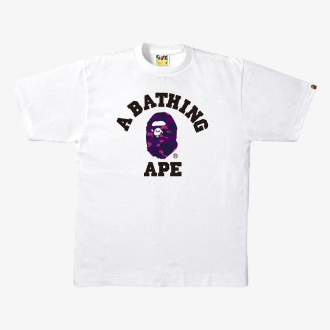 BAPE A Bathing Ape 'Color Camo College' Tee White / Purple (FW21) - SOLE SERIOUSS (1)