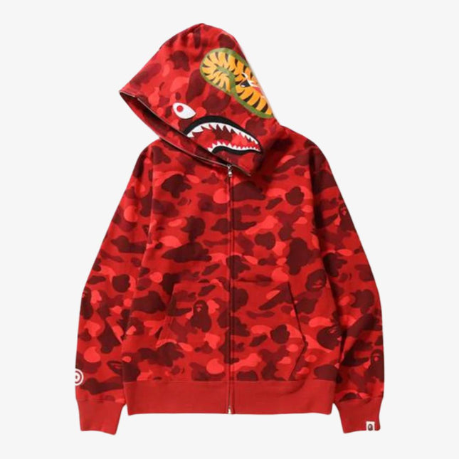 BAPE A Bathing Ape 'Color Camo Shark' Full Zip Hoodie Red (SS22) - SOLE SERIOUSS (1)