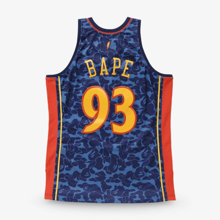 BAPE A Bathing Ape x Mitchell & Ness x NBA 'Golden State Warriors / ABC' Basketball Swingman Jersey Navy FW18 - SOLE SERIOUSS (2)