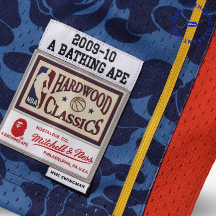 BAPE / A Bathing Ape x Mitchell and Ness x NBA 'Golden State Warriors / ABC' Basketball Swingman Jersey Navy Blue / Orange (FW18) | SOLE SERIOUSS [3]