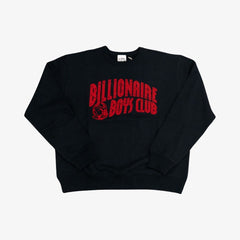 Billionaire Boys Club 'Flocked Print' Crewneck Sweatshirt Black / Red (Flagship Exclusive) - SOLE SERIOUSS (1)