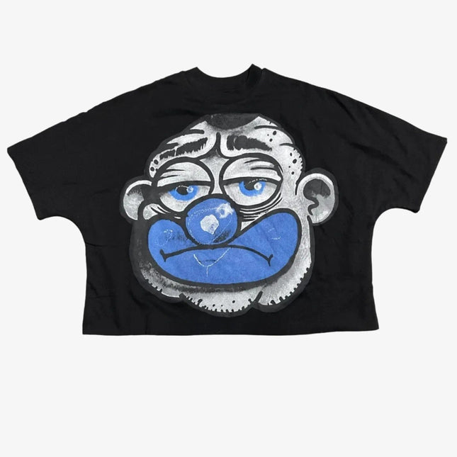 Billionaire Studios 'Bloo Clown' Double Layered Oversized Boxy Crop T-Shirt Black / Blue - SOLE SERIOUSS (1)