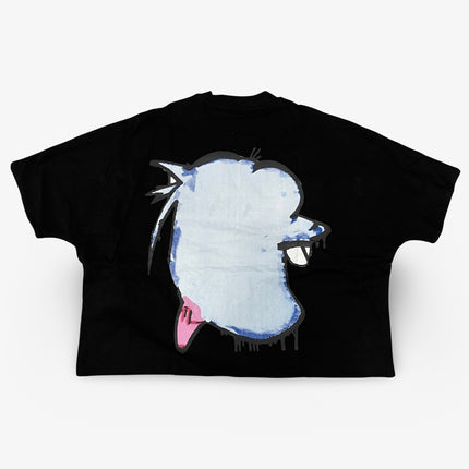 Billionaire Studios 'Bloo Dog' Double Layered Oversized Boxy Crop T-Shirt Black / Blue - SOLE SERIOUSS (2)