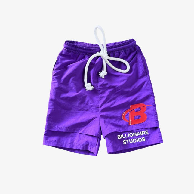 Billionaire Studios 'Blood Stain B' Gel Sport Shorts Purple / Red - SOLE SERIOUSS (1)