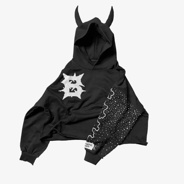 Billionaire Studios 'Bluto Demon' French Terry Oversized Pullover Hoodie Black - SOLE SERIOUSS (1)