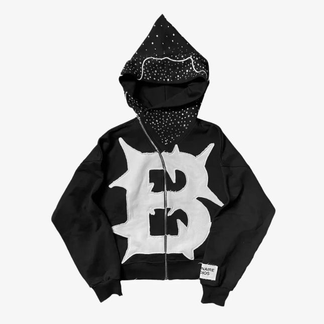 Billionaire Studios 'Bluto Mountain' French Terry Oversized Zip Hoodie Black - SOLE SERIOUSS (1)