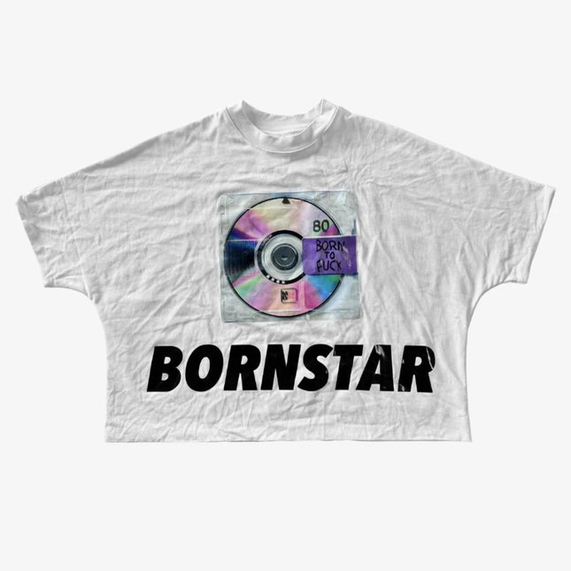 Billionaire Studios 'Bornstar Disc' Double Layered Oversized Boxy Crop T-Shirt White / Multi-Color - SOLE SERIOUSS (1)