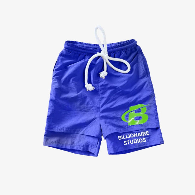 Billionaire Studios 'Slime Bloo B' Gel Sport Shorts Blue / Green - SOLE SERIOUSS (1)