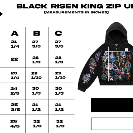 We Are Righteous 'Risen King' Cropped Zip Up Hoodie Black