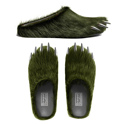 Bravest Studios 'Bear Claw' Mules Green