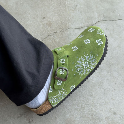 Bravest Studios 'Paisley' Suede Clogs Olive